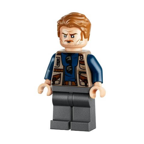 Minifigurka LEGO Owen Grady, Dark Tan Vest over Dark Blue Shirt