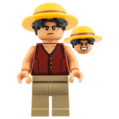 Minifigurka LEGO Monkey D. Luffy, Hat, Dark Tan Legs