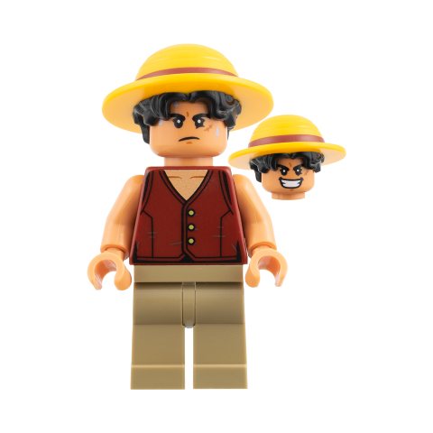 Minifigurka LEGO Monkey D. Luffy, Hat, Dark Tan Legs