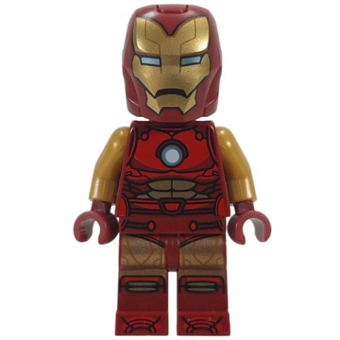Minifigurka LEGO Iron Man, Pearl Gold Arms, Round Arc Reactor, Helmet and Visor