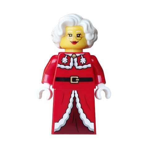 Minifigurka LEGO Mrs. Claus, Red Dress, Gold Glasses